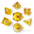 Bescon Sharp Squared Siled Core Rolling Eyelling Dice - Razor Edge Polyhedral Dice with Rolling Eonling Inside
